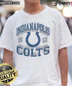 Alt Text: Nice Indianapolis Colts Field Arched Wordmark T-Shirt featuring team colors and logo, perfect for Colts fans.