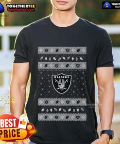 Nice Las Vegas Raiders holiday Christmas T-shirt featuring festive graphics and team logo, perfect for fans this season.