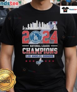 Nice Los Angeles Dodgers 2024 National League Champions T-Shirt featuring team logo and vibrant colors.