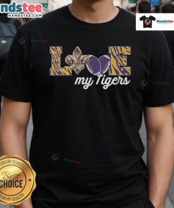 Nice Love My Tigers T-Shirt featuring a vibrant tiger graphic, perfect for sports fans and animal lovers alike.