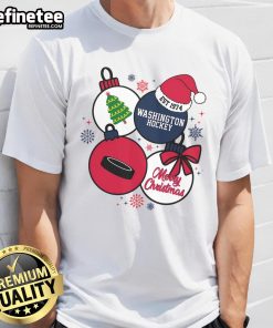 Alt Text: Nice Merry Christmas Washington Hockey Est 1974 T-Shirt featuring festive design for fans of Washington hockey.