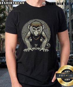 Nice monkey fingerprint design on a fun ape primate animal T-shirt, perfect for animal lovers and casual wear.
