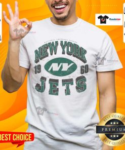 Nice New York Jets Field Arched Wordmark T-Shirt showcasing team pride with bold graphics on a soft fabric.