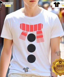 Festive Nice Snowman Christmas Scarf T-Shirt featuring a cheerful snowman design perfect for holiday celebrations.