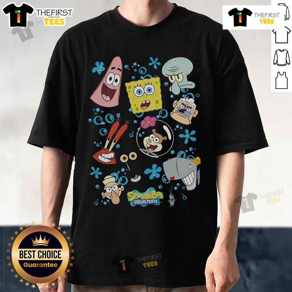 Nice Spongebob Squarepants Character Faces T Shirt Colorful Spongebob Squarepants character faces T-Shirt featuring iconic designs perfect for fans and casual wear.