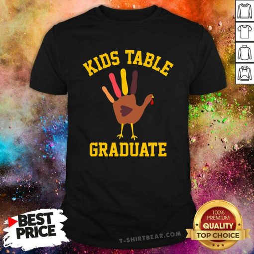 Nice Table Graduate Thanksgiving Turkey Handprint T-Shirt