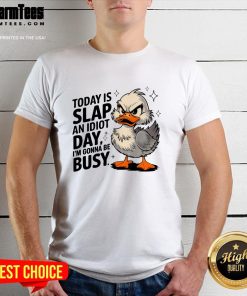 Nice Today Is Slap An Idiot Day I'm Gonna Be Busy Duck T-Shirt