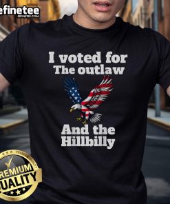 Nice Trump President Elect I Voted For Outlaw Hillbilly JD Vance T-Shirt featuring bold graphics and patriotic colors.