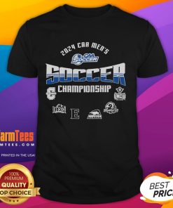 Official 2024 CAA Men's Soccer Championship T-Shirt featuring bold graphics and team colors for fans and players.