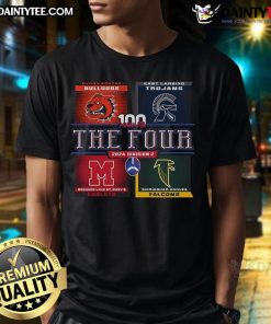 Official 2024 MHSAA Football Division 2 The Four T-Shirt featuring bold graphics and vibrant colors for fans and players.