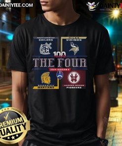 Official 2024 MHSAA Football Division 4 The Four T-Shirt featuring bold design and team colors for fans and players.