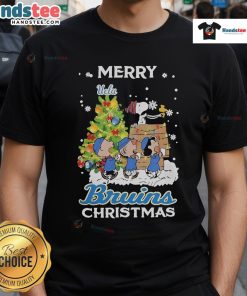 Alt Text: Official 2024 UCLA Bruins Snoopy and Friends Merry Christmas T-Shirt featuring festive graphics and team logo.