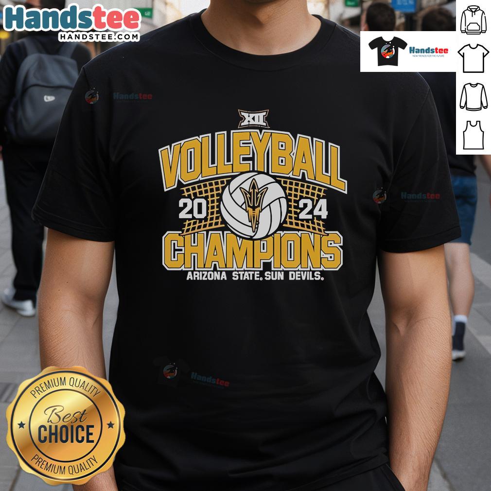 Official Arizona State Sun Devils 2024 Big 12 Volleyball Regular Season Champions T-Shirt Official Arizona State Sun Devils 2024 Big 12 Volleyball Champions T-Shirt featuring team colors and logo design.