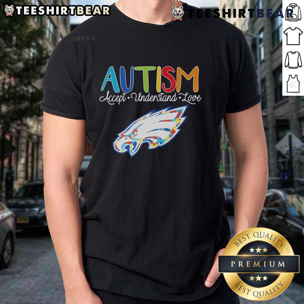 Official Autism Accept Understand Love Philadelphia Eagles Nfl 2024 T Shirt Official Autism Accept Understand Love Philadelphia Eagles NFL 2024 T-Shirt featuring team colors and logo for awareness.