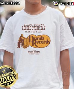 Official Black Friday Record Store Day 2024 T-Shirt from Dumb Records featuring unique design and vibrant colors.