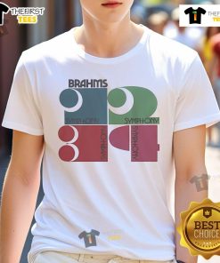 Official Brahms Four Symphonies T-Shirt featuring classic design and musical motifs, perfect for classical music lovers.