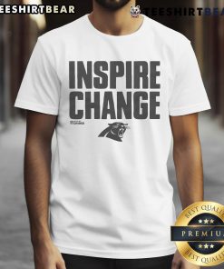Official Carolina Panthers Inspire Change T-Shirt featuring team logo and motivational design for fans and supporters.