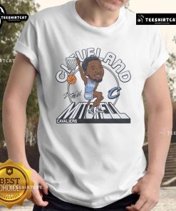 Official Cavs Donovan Mitchell Signature T-Shirt featuring bold graphics and team colors, perfect for fans.