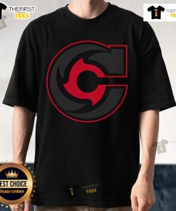 Alt Text: Official Cincinnati Cyclones Blackout Logo T-Shirt featuring a bold design and team colors for fans and collectors.