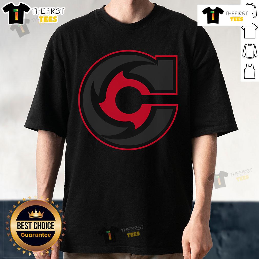 Official Cincinnati Cyclones Blackout Logo T Shirt Alt Text: Official Cincinnati Cyclones Blackout Logo T-Shirt featuring a bold design and team colors for fans and collectors.