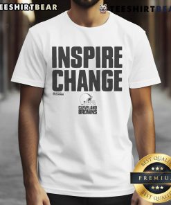 Alt Text: Official Cleveland Browns Inspire Change T-Shirt featuring team logo and motivational design for fans and supporters.
