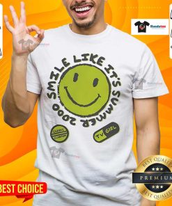 Alt Text: Official Color Changing Smile Like It's Summer 2000 T-Shirt featuring vibrant colors and retro design.