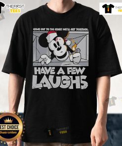 Alt Text: Official Mickey Mouse Christmas T-Shirt featuring 'Come Out To The Coast, We'll Get Together, Have A Few Laughs' design.