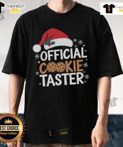 Official Cookie Tester Santa Christmas T-Shirt featuring a jolly Santa design, perfect for festive celebrations and holiday cheer.