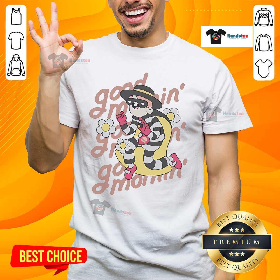 Official Doodles X Mcdonald'S Good Morning’ Hamburglar T Shirt Official Doodles X McDonald's Good Morning Hamburglar T-Shirt featuring a fun design of the iconic character.