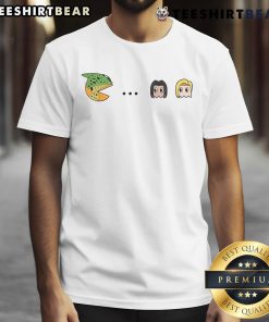 Official Dragon Ball Perfect Cell Pacman Android 18 Ghost T-Shirt featuring vibrant anime characters in a playful design.
