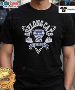 Official Geelong Cats Toddlers Banner T-Shirt featuring team colors and logo, perfect for young fans.