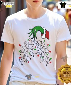 Official Grinch Hands Christmas T-Shirt for Respiratory Therapists featuring festive design and holiday spirit.