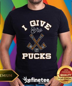 Official Hockey Field Sports Pun I Give Zero Pucks T-Shirt