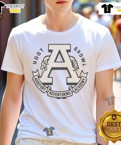 Official Hoot Growl Aguefort Adventuring Academy Athletics T-Shirt featuring vibrant graphics and comfortable fit.