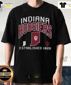 Official Indiana Hoosiers Turned Up Established 1820 T-Shirt featuring team colors and logo for fans and alumni.
