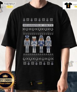 Alt Text: Official Indianapolis Colts Holiday Nutcracker T-Shirt featuring festive design and team logo for fans.