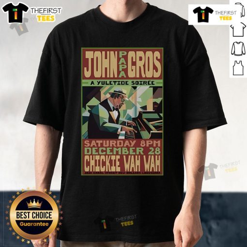 Official John Papa Gros T-Shirt for Dec 28, 2024 show at Chickie Wah Wah, New Orleans, LA - vibrant design and event details.