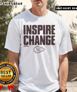 Official Kansas City Chiefs Inspire Change T-Shirt featuring vibrant team logo and motivational design in red and gold.