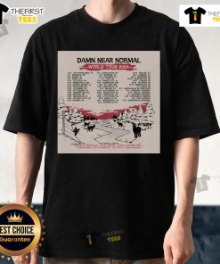 Alt Text: Official Koe Wetzel Damn Near Normal World Tour 2024 T-Shirt featuring vibrant design and concert tour details.