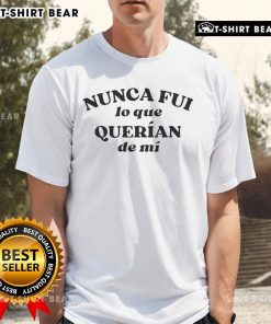 Alt Text: Official Lali wearing 'Nunca Fui Lo Que Queran De M' T-shirt, showcasing her stylish look and bold fashion statement.