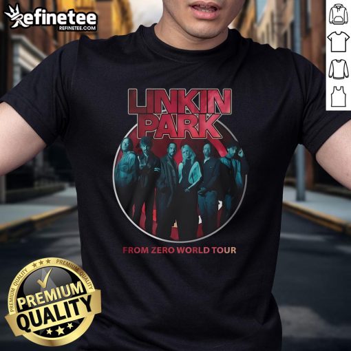 Official Linkin Park From Zero World Tour T-Shirt featuring iconic band logo and tour graphics in vibrant colors.