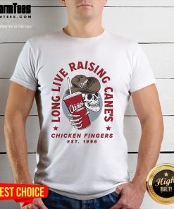 Official Long Live Raising Cane's Chicken Fingers Cowboy Skull Est 1996 T-Shirt