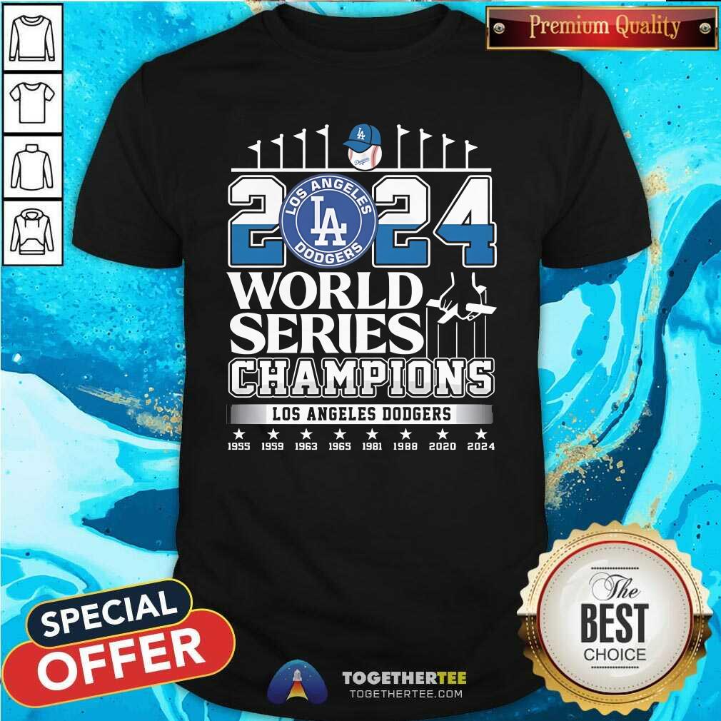 Shirt Official Los Angeles Dodgers 2024 World Series Champions 8th Time 1955-2024 T-Shirt