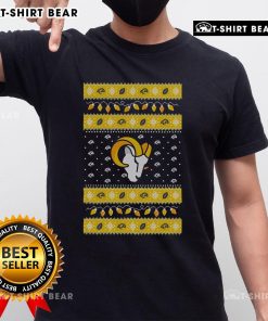 Official Los Angeles Rams Holiday Christmas T-Shirt featuring festive graphics and team colors for fans.