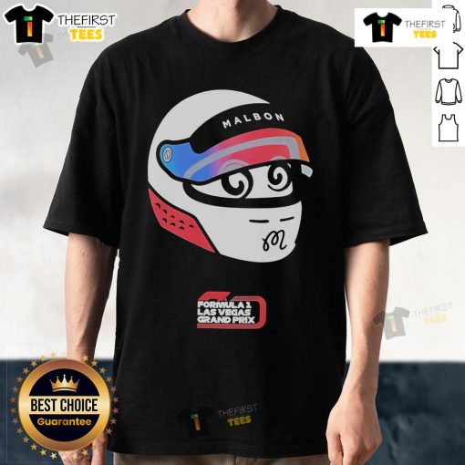 Alt Text: Official Malbon X F1 Driver Buckets T-Shirt for the Formula 1 Las Vegas Grand Prix, featuring unique racing graphics.