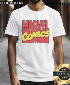 Alt Text: Official Marvel Comics Retro Logo 1990 T-Shirt featuring the iconic vintage logo in vibrant colors on a classic tee.