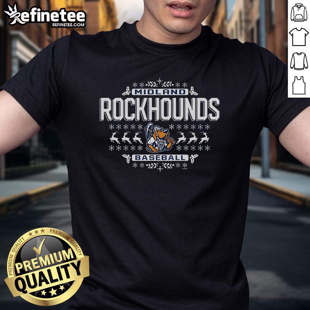Official Midland Rockhounds Holiday Yuletide Baseball Ugly Christmas Sweater 2024 T-Shirt Midland Rockhounds Holiday Yuletide baseball ugly Christmas sweater t-shirt design featuring festive colors and graphics.