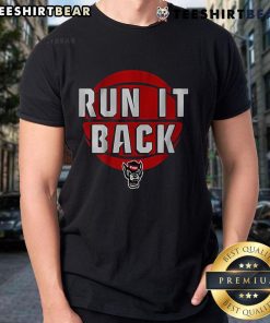 Official NC State Basketball Run It Back T-Shirt featuring bold team graphics and vibrant red color for fans.