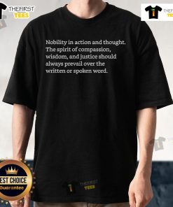 Official Nobility In Action T-Shirt featuring 'Spirit of Compassion Wisdom' design in vibrant colors.