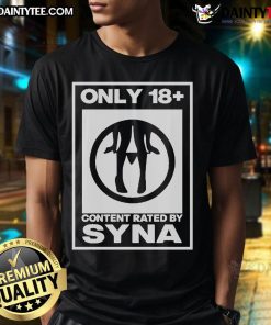 Official Nuno Tavares Only 18 Content Rated By Syna T-Shirt featuring bold graphics and vibrant colors for fans.